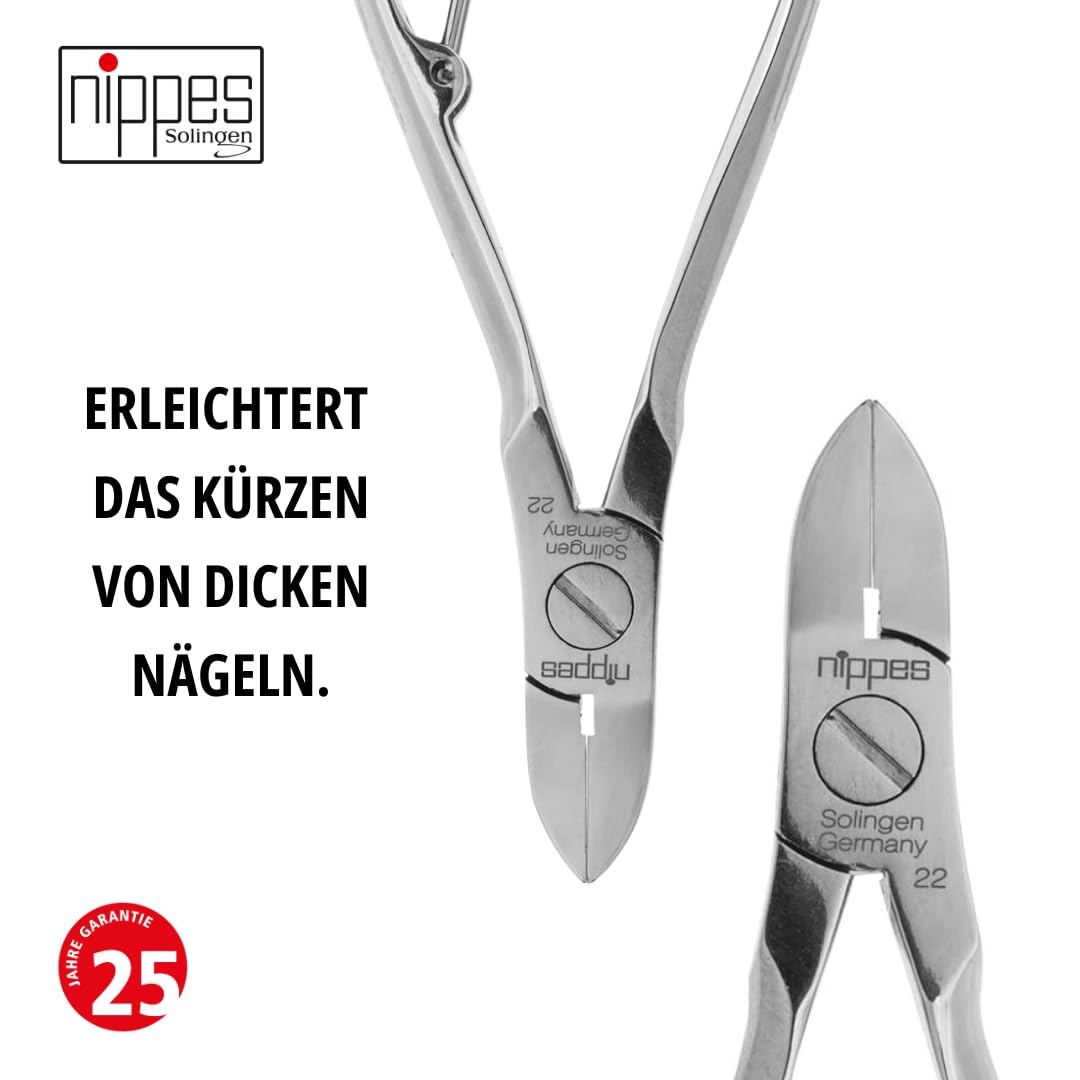 nippes Solingen Nagelzange für starke Fussnägel, 10 cm, Vernickelter Stahl, Profi Nagelzange für die