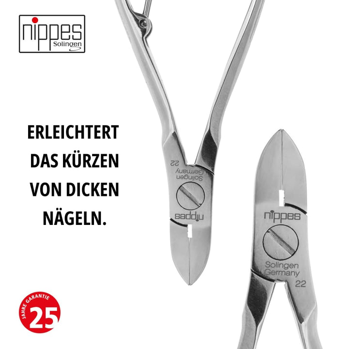 nippes Solingen Nagelzange für starke Fussnägel, 10 cm, Vernickelter Stahl, Profi Nagelzange für die