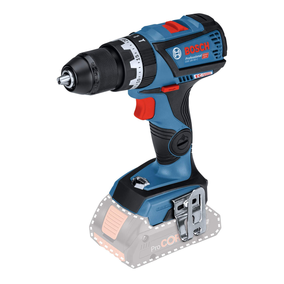 Bosch Professional 18V System Akku Schlagbohrschrauber GSB 18V-60 C (max. Drehmoment: 60 Nm, Bohr-Ø