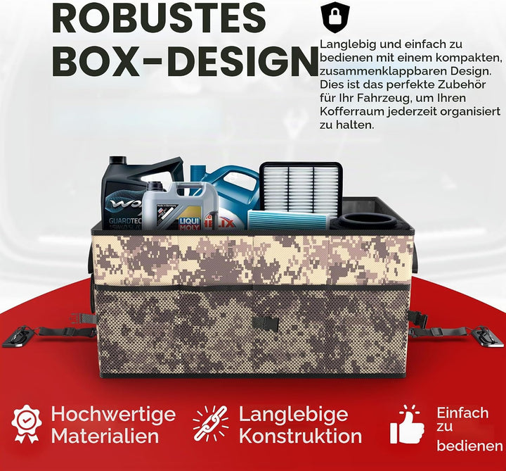 FORTEM Kofferraum Organizer, Kofferraumtasche, Zusammenklappbarer Auto Organizer Kofferraum mit Fäch