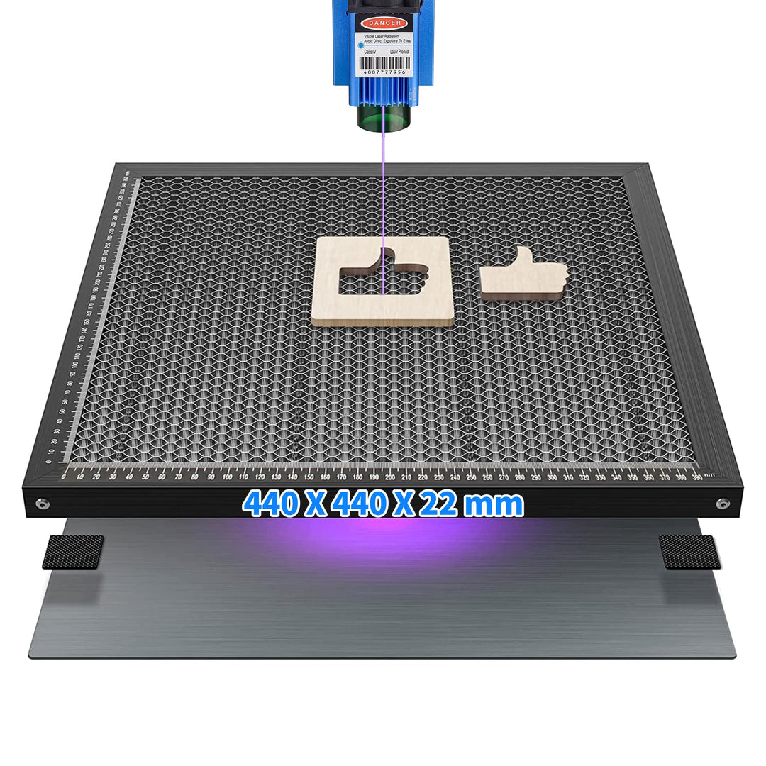 440*440 mm Wabenlaser-Schneidetisch, strapazierfähige Aluminiumplatte mit Stahlwaben-Tisch für effiz