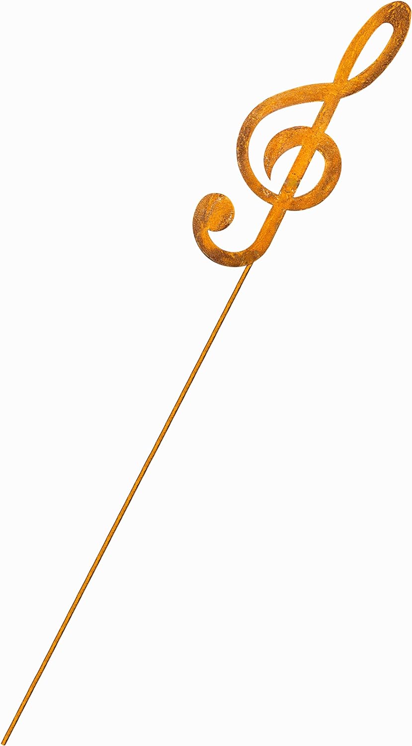 Blümelhuber Kleiner Notenschlüssel Gartenstecker - Rost Deko Figur für den Garten, den Balkon oder a