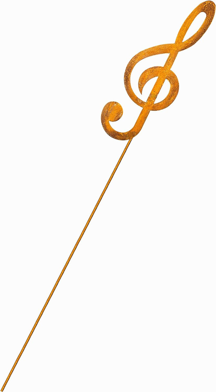 Blümelhuber Kleiner Notenschlüssel Gartenstecker - Rost Deko Figur für den Garten, den Balkon oder a