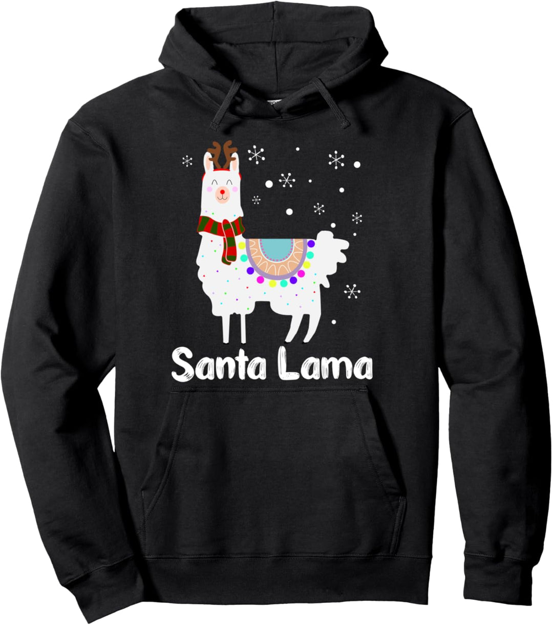 Lama Alpaka Weihnachten Geschenk Damen Santa Lama Pullover Hoodie