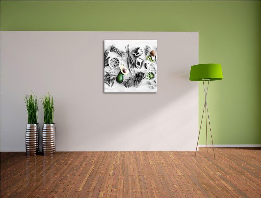 Pixxprint Gemüse und Obst Vielfalt als Leinwandbild/Grösse: 70x70 cm/Wandbild/Kunstdruck/fertig besp