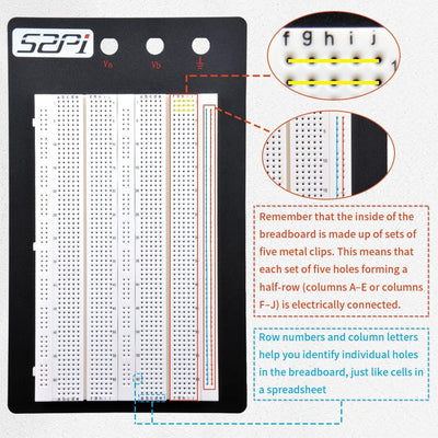 GeeekPi Breadboard Jumper Wires Kit 1560 Points Lötfreies Steckbrett mit Metallplatte & 560Pcs U-för