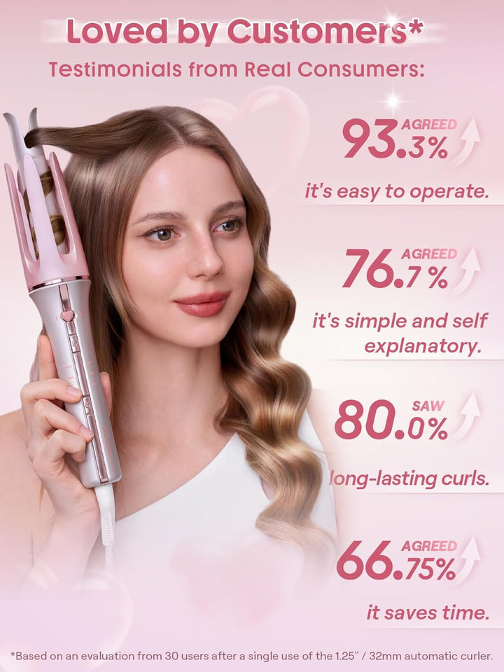 SHEGLAM Cupid's Charm 32mm One-Touch Automatisches Lockenstab Schnellaufheizend Selbstrotierender Lo