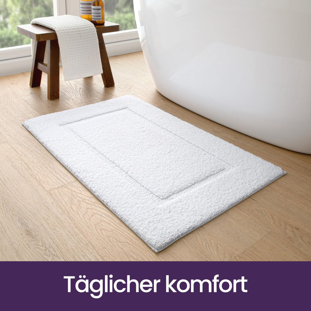 DEXI Badezimmerteppich 60 x 110 cm, Badteppich rutschfest Waschbar, weicher Badematte, Mikrofaser Ab