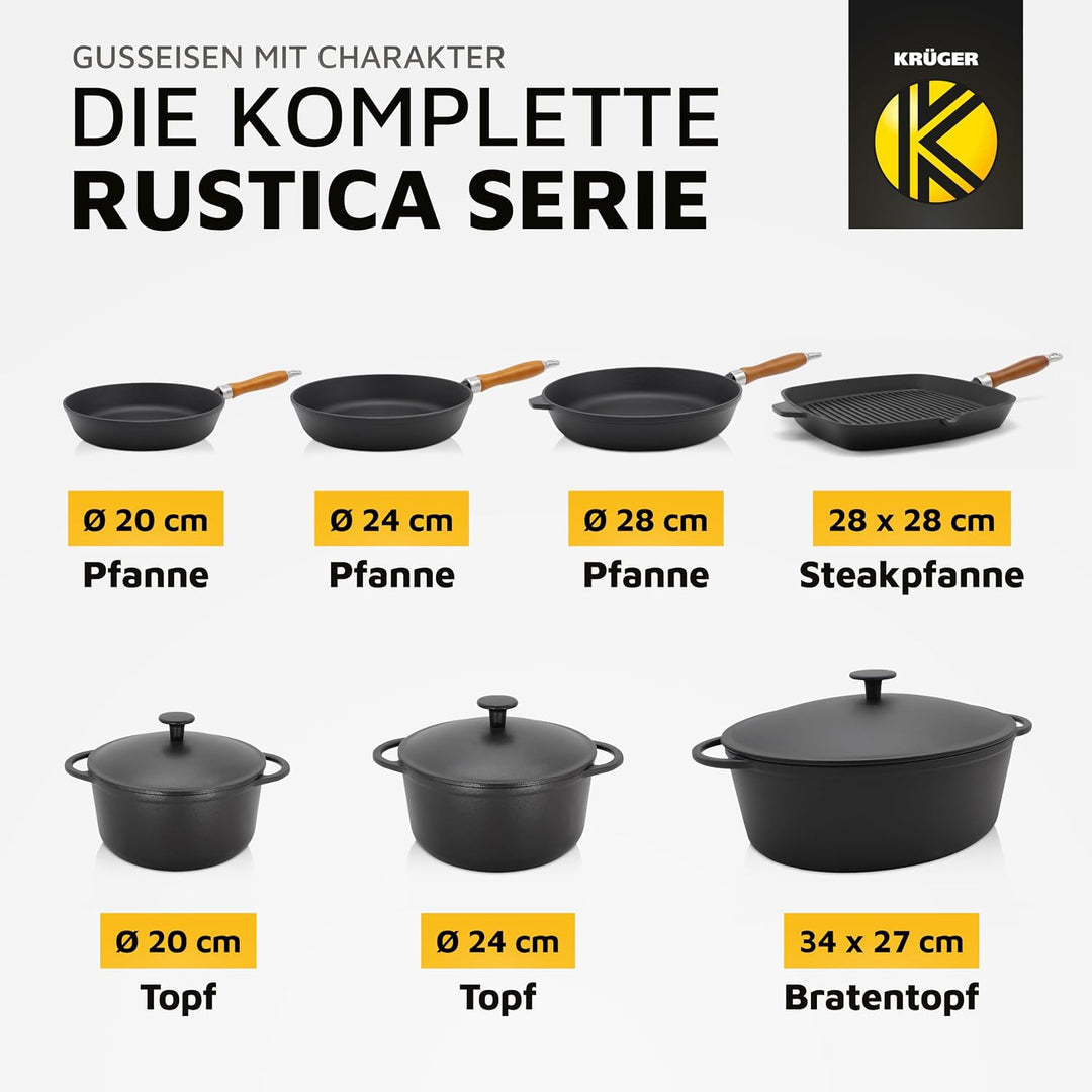 KRÜGER Karl Topf, Gusseisen, Schwarz, 44 x 24 x 10 cm
