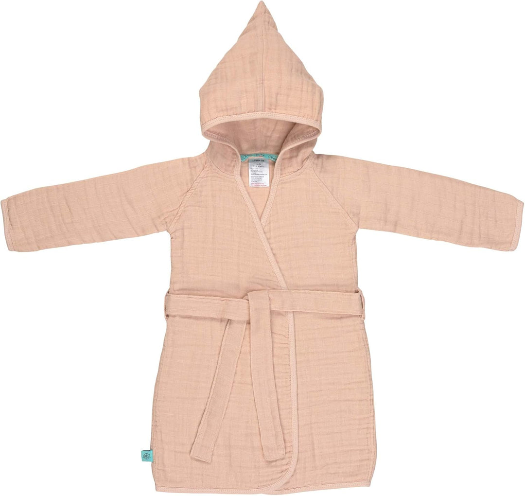 LÄSSIG Kinder Bademantel Baumwolle/Muslin Bathrobe 12-18 Monate Rosa, 12-18 Monate Rosa