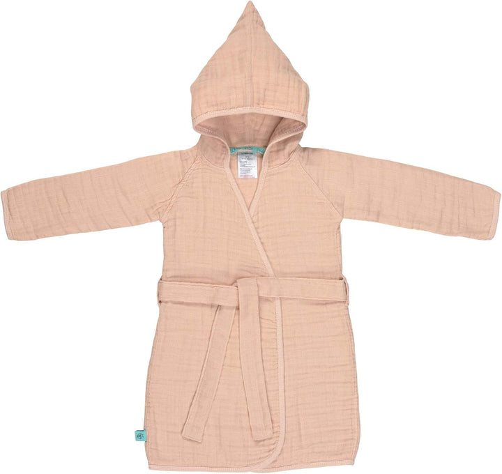 LÄSSIG Kinder Bademantel Baumwolle/Muslin Bathrobe 12-18 Monate Rosa, 12-18 Monate Rosa