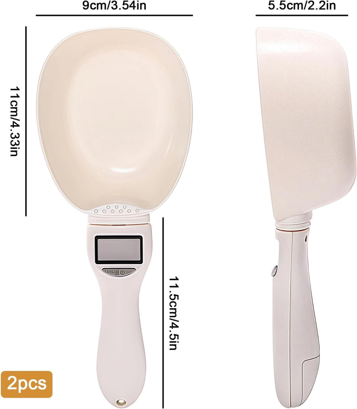 Sporgo 2 Stück Digitale Löffelwaage Präzise auf 1g: Digitale Küchenwaage 800g mit LCD Display, Messl