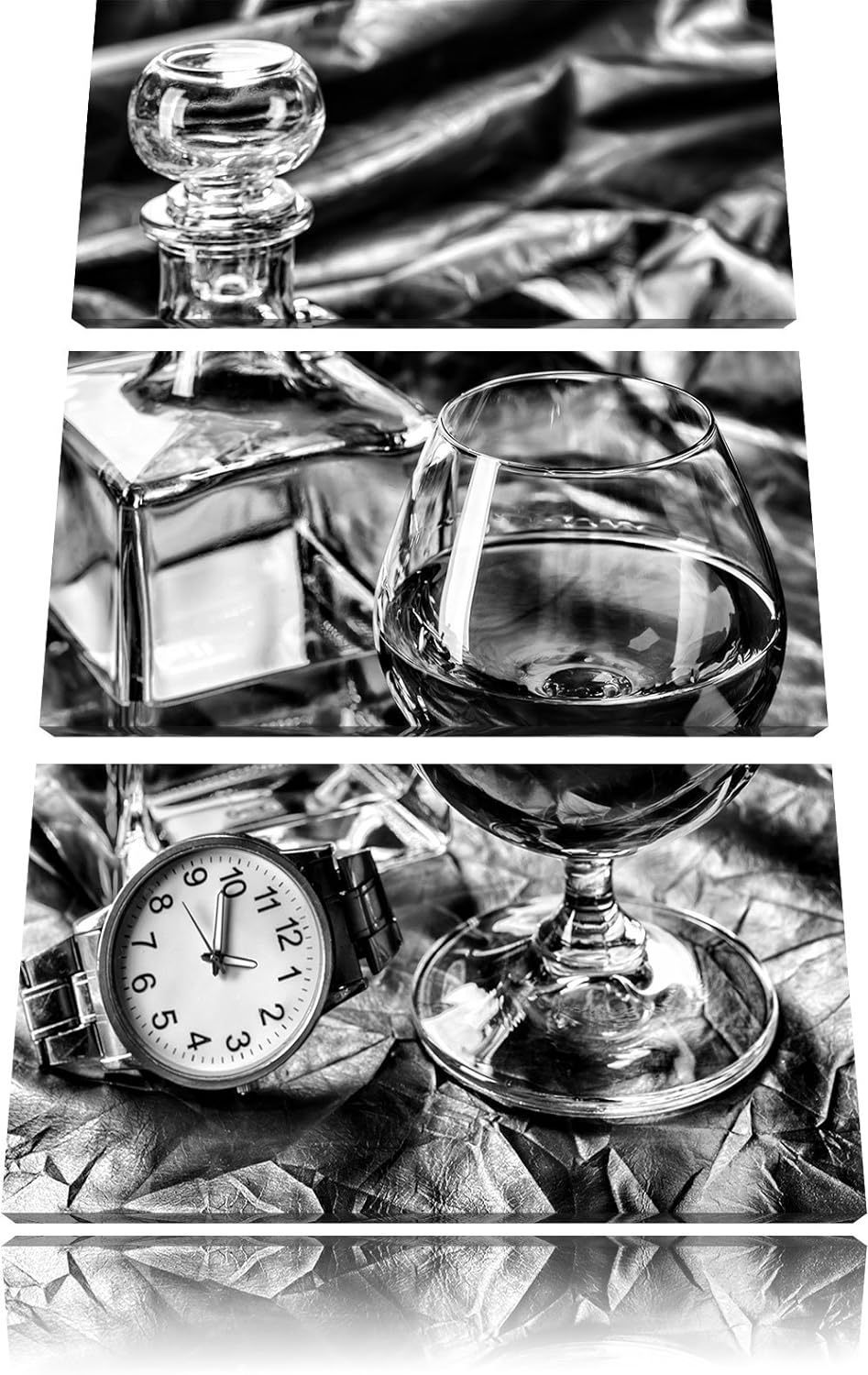 Pixxprint Man Things Whiskey als Leinwandbild/Grösse: 3 Teilig (120x80 cm) cm/Wandbild/Kunstdruck/fe