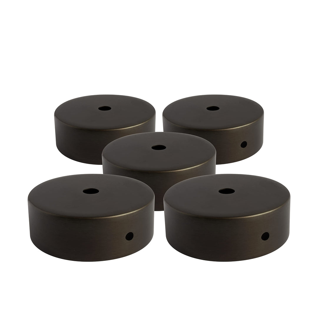 AMARCORDS - 5 Baldachin rosetten aus Metall, Farbe GLÄNZEND, Lampengehäuse komplett mit Kabelklemmen