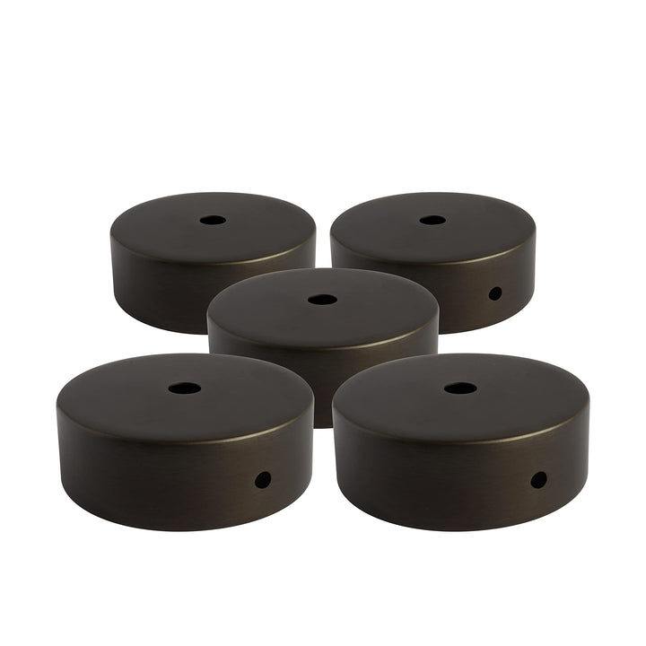 AMARCORDS - 5 Baldachin rosetten aus Metall, Farbe GLÄNZEND, Lampengehäuse komplett mit Kabelklemmen