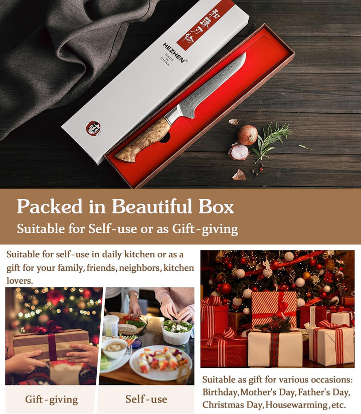 HEZHEN Ausbeinmesser,15.5cm-Filiermesser Profi Kochmesser mit scharfer Klinge Metzgermesser Ausbeine