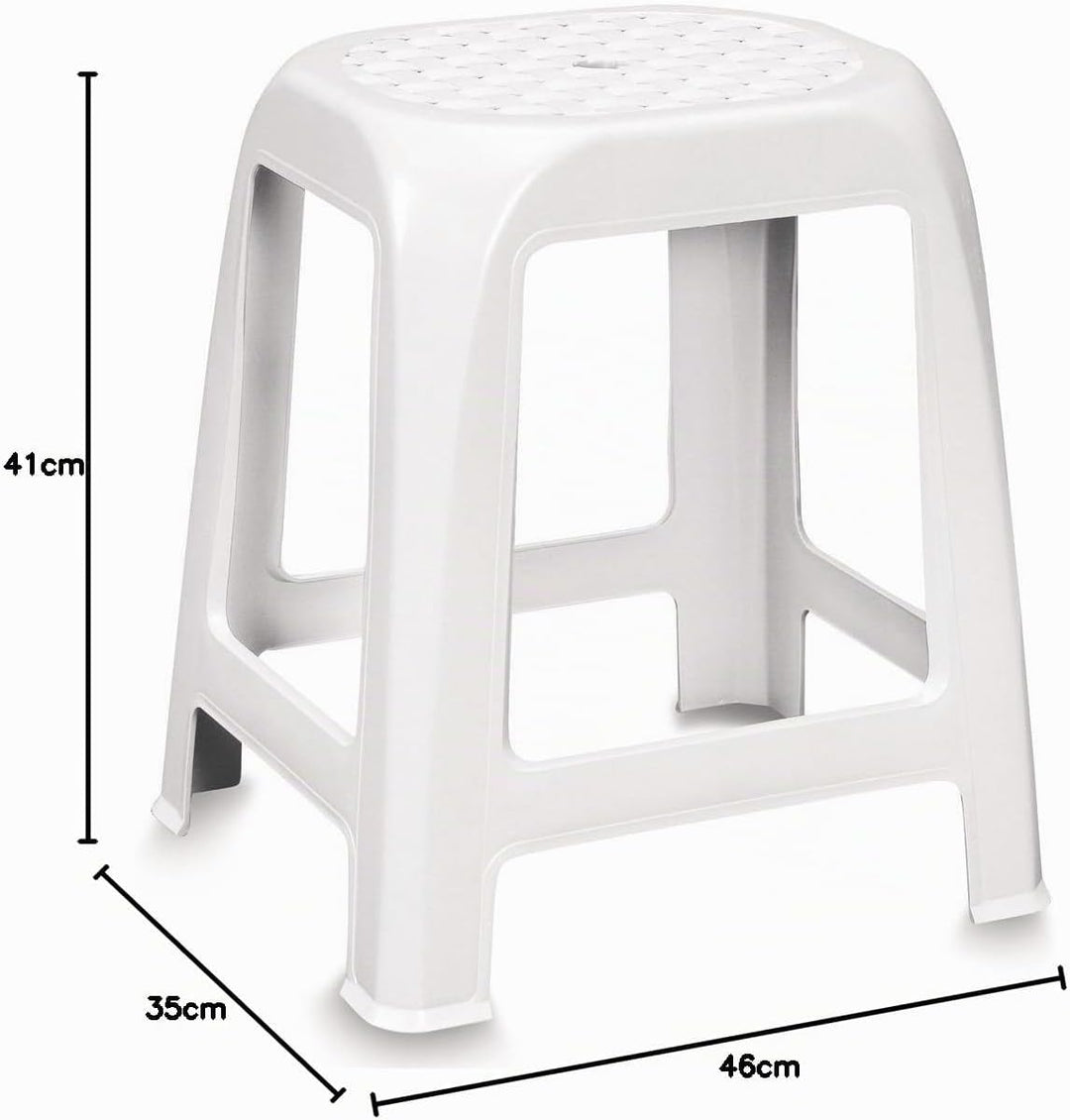 Stabiler Hocker aus Kunststoff weiss leicht zu reinigen • Sitzhocker, Küchenhocker, Badhocker, Dusch