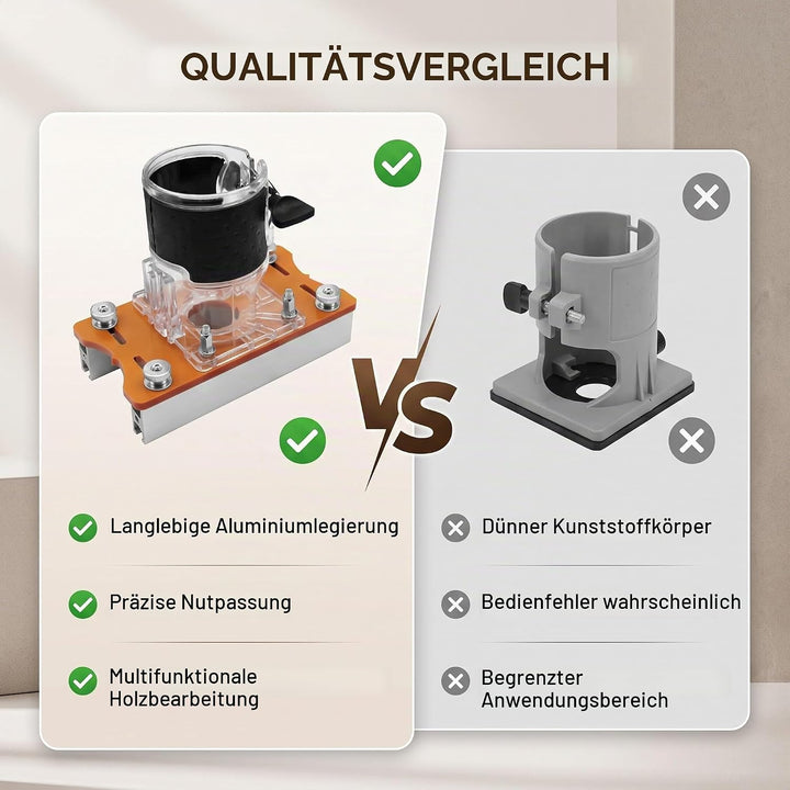 Holzfräser Basis, 2-in-1 Hand Holzschneider Oberfräsenbasis Schlitzhalterung für 65 mm Trimmmaschine