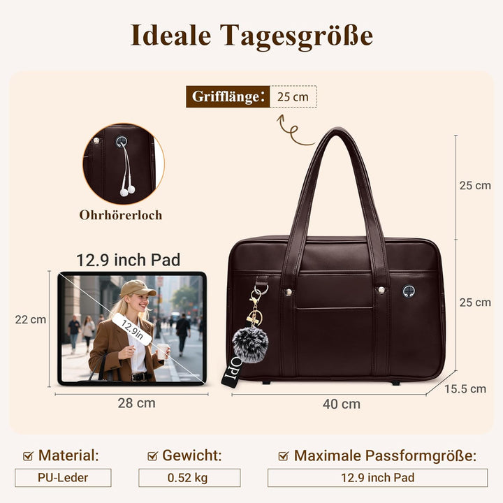 DIRRONA Damen Schultertasche Japanische Schule Handtasche Lässig Kawaii JK Tasche Grosse PU Leder Da