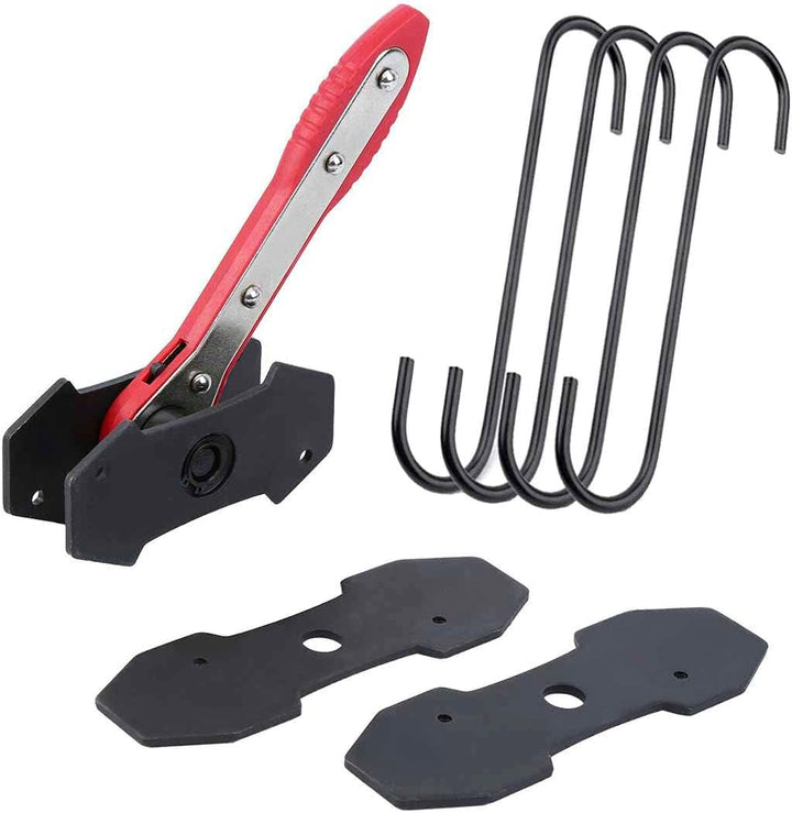 QISF Bremskolben-Rückstell-Werkzeug | mit 4 TLG Bremssattelhaken | Ratschenfunktion KFZ Werkzeug | B