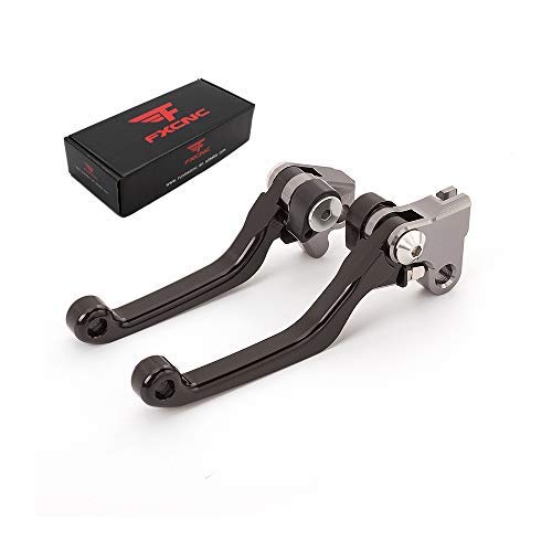 FXCNC Racing CNC Aluminum Dirt Bike Pivot Brake Clutch Lever Set for CRF 125 2014 Black, CRF 125 201