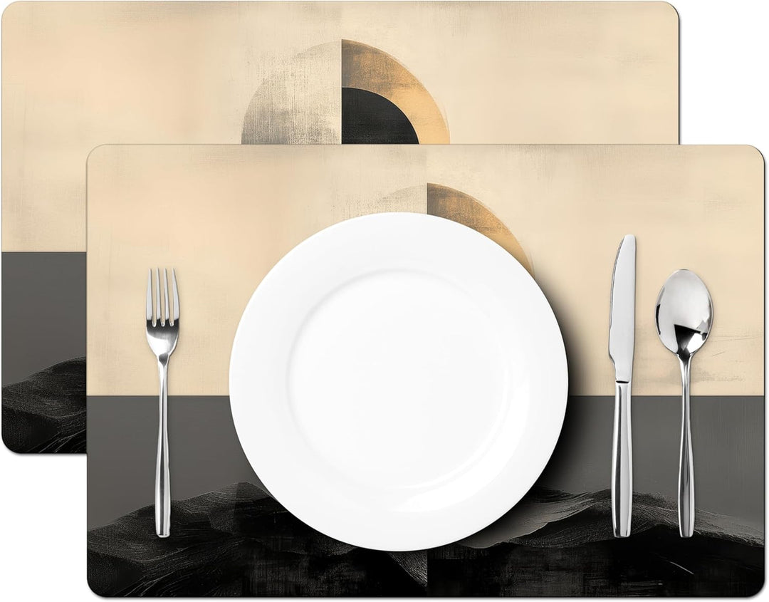 KitchenYeah© Platzsets Abwaschbar 6-Teilig 45x30 cm Tischsets Platzdeckchen rutschfeste Platzset Unt