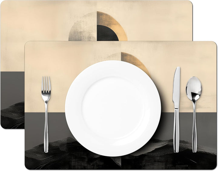 KitchenYeah© Platzsets Abwaschbar 6-Teilig 45x30 cm Tischsets Platzdeckchen rutschfeste Platzset Unt