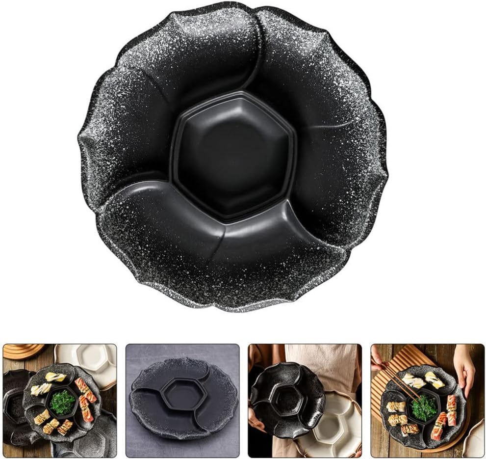 Cabilock Portionskontrollplatte Keramik Snack Sushi Speise Salat Dessert Servier Frühstücks Porzella