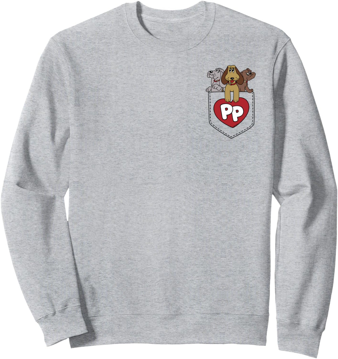 Pound Puppies Faux Pocket Puppy Heart Logo Sweatshirt