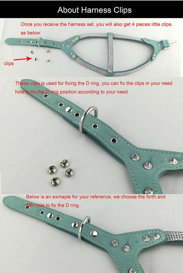 Hundehalsband &amp; Geschirr &amp; Leinen Sets Mode Komfortable Hundehalsband Diamante mit Geschirr &amp; Leinen