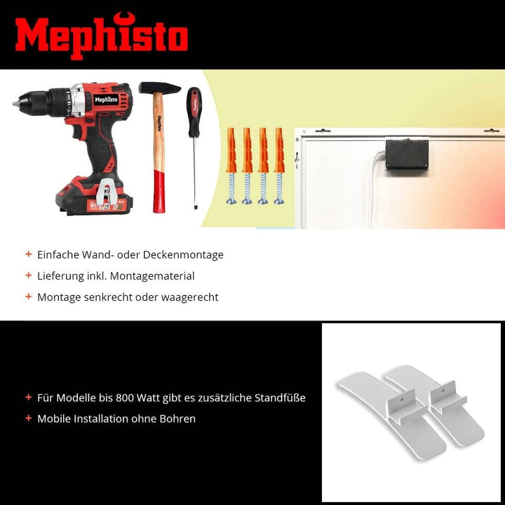 Mephisto Infrarot Heizung Wand- Decken-Standheizung energiesparend Elektroheizung inkl. Fernbedienun