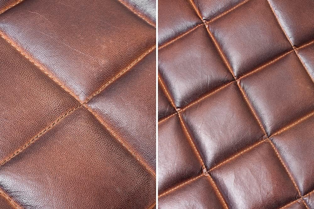 Invicta Interior Design Echtleder Hocker Rider braun Sitzhocker Fusshocker Sitzwürfel Leder Lederhoc
