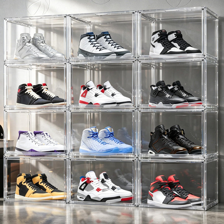 Schuhboxen Stapelbar Transparent Schuhaufbewahrungsbox Schuhkarton mit Deckel Schuh Organizer Schuha