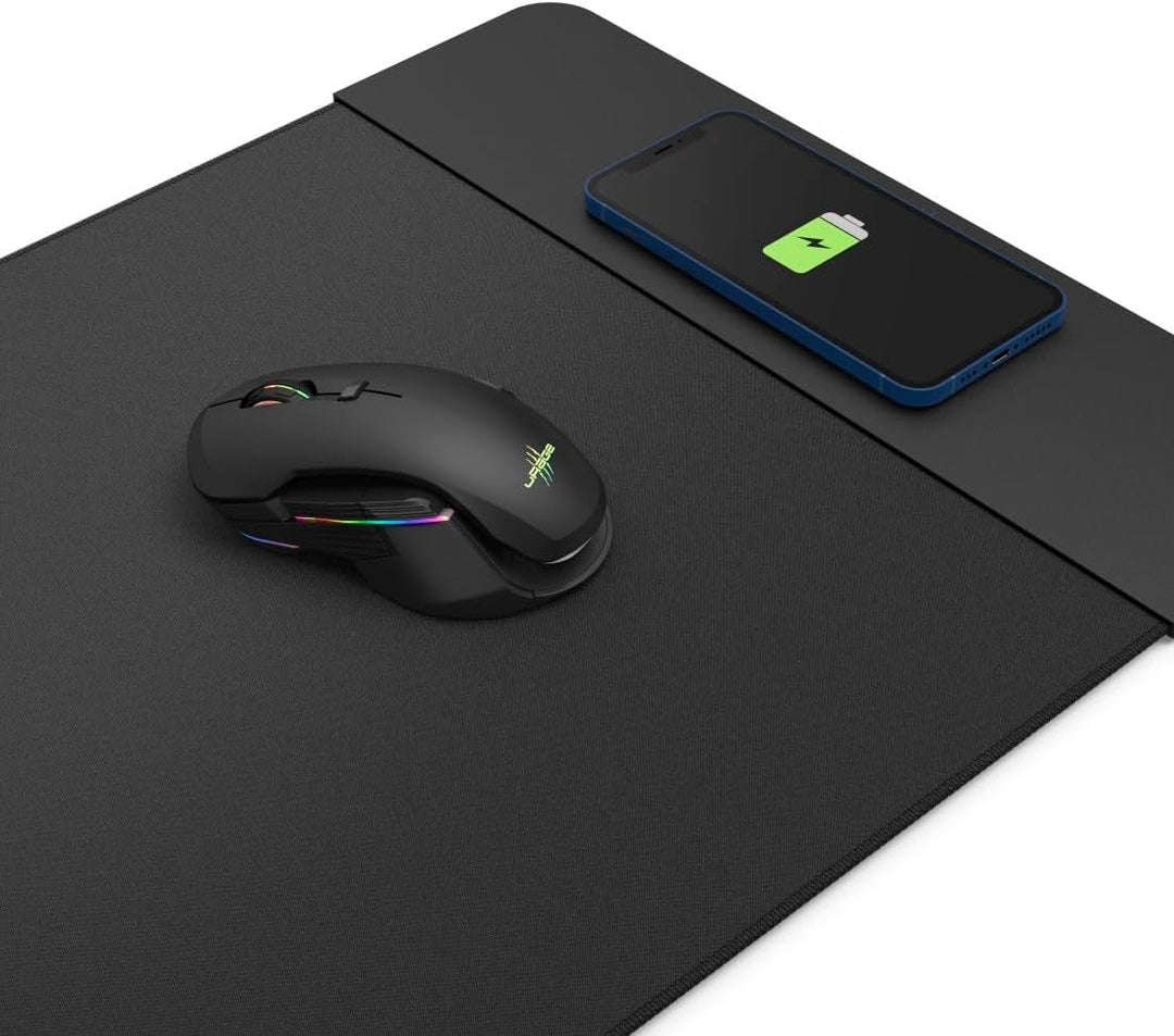 uRage Gaming-Mauspad “Lethality 460 Power”, Mousepad mit Wireless-Ladestation, rutschfeste Unterseit