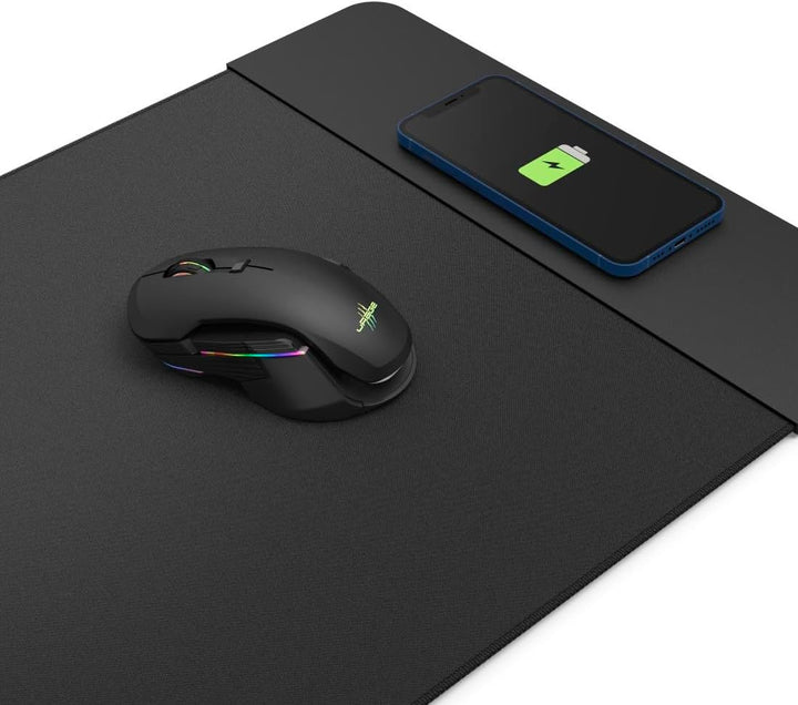 uRage Gaming-Mauspad “Lethality 460 Power”, Mousepad mit Wireless-Ladestation, rutschfeste Unterseit