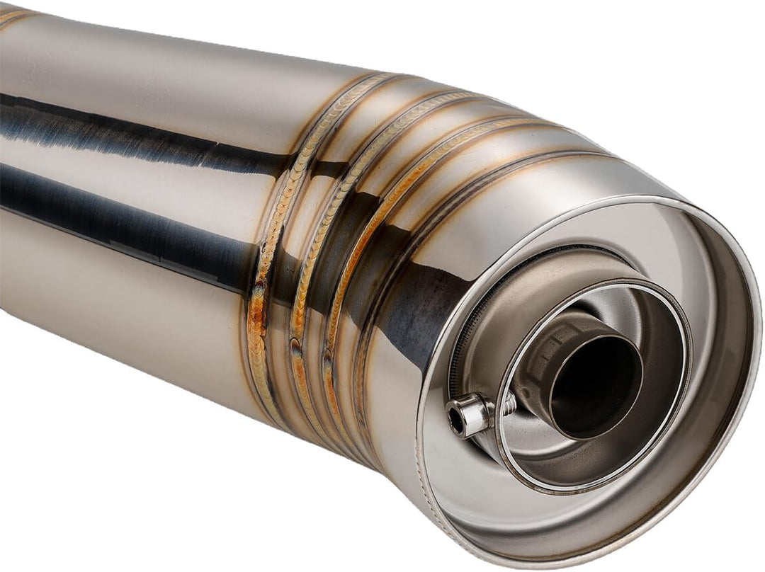 JFG RACING GP Stainelss Stahl 1,5-2"Einlass S Typ Auspuff Muffler Vent Scooter Motorrad Street Bike