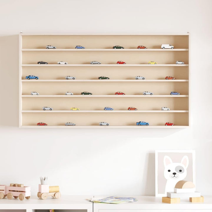 vidaXL Sammlervitrine aus Holz mit 6 Regalen, Wandvitrine für Wohnzimmer Esszimmer Schlafzimmer, Wan
