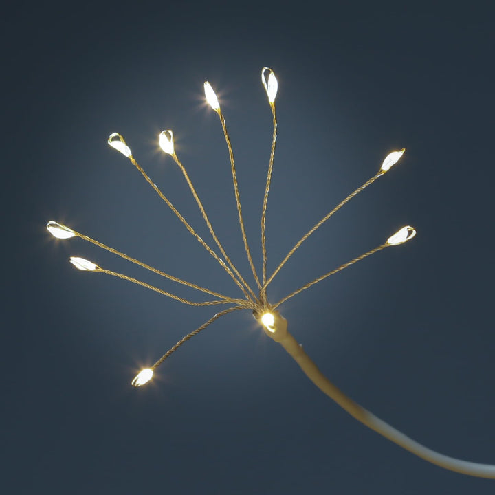 LED Feuerwerk Leuchte hängender Polarstern Pusteblume Firework 100 LED 25cm 8 Modi Fernbedienung für