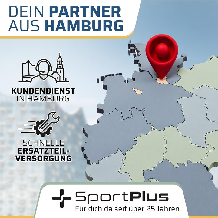 SportPlus Heimtrainer klappbar für zuhause, optional mit App Steuerung, Rückenlehne,Pulsmessung, man