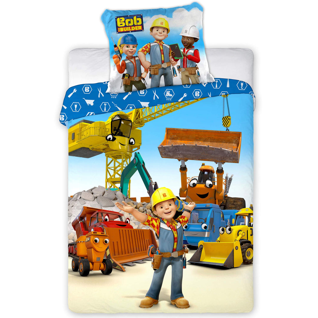 Bob de Bouwer Baby Bettbezug Bauzone - 100 x 135 cm - Baumwolle