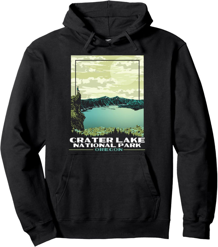 Crater Lake National Park Klamath Oregon | Vintage WPA Style Pullover Hoodie