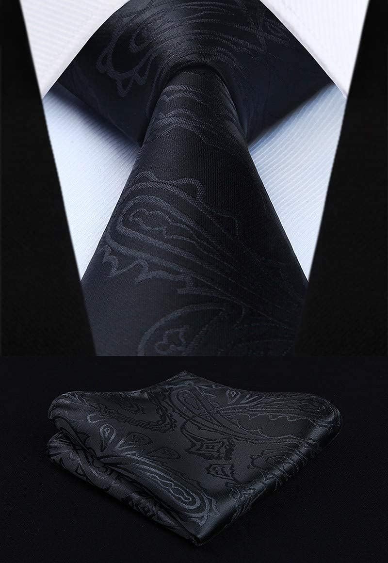 Enlision Herren Paisley Floral Jacquard Weste & Krawatte und Pocket Square Weste Anzug Set M Gold, M