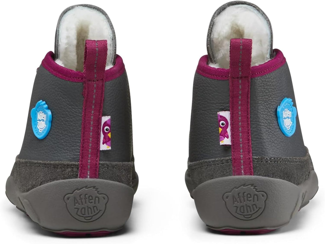 Affenzahn Winterschuh Leder Easy reflektierend, kuschelig warm mit Schaffell gefüttert Grösse 21-32