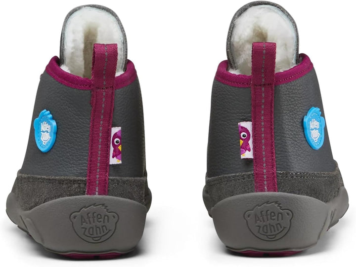 Affenzahn Winterschuh Leder Easy reflektierend, kuschelig warm mit Schaffell gefüttert Grösse 21-32