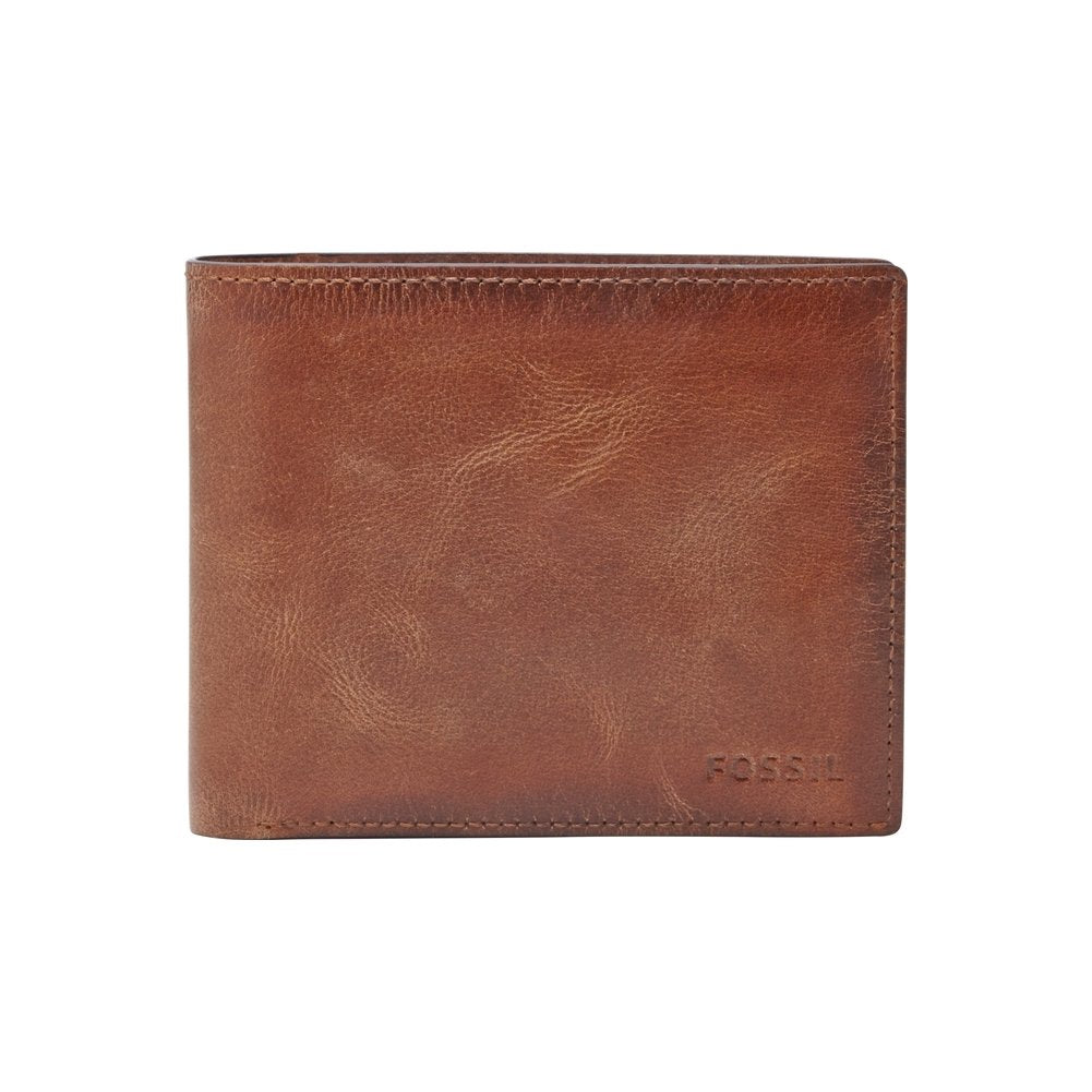 Fossil Brieftasche für Männer Derrick, Leder Bifold braun 11,4 cm L x 2,5 cm B x 9,5 cm H ML3687200