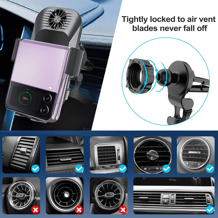 Olycism 15W Qi Fast Wireless Charger Auto Handyhalterung Mit Ladefunktion Automatischer Induktion Ka