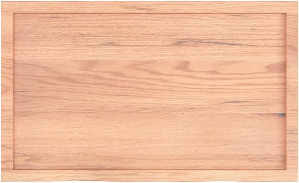 vidaXL Tischplatte Hellbraun 100x60x4 cm Massivholz Eiche Behandelt Hellbraun 100 x 60 x 4 cm, Hellb
