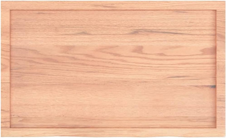 vidaXL Tischplatte Hellbraun 100x60x4 cm Massivholz Eiche Behandelt Hellbraun 100 x 60 x 4 cm, Hellb