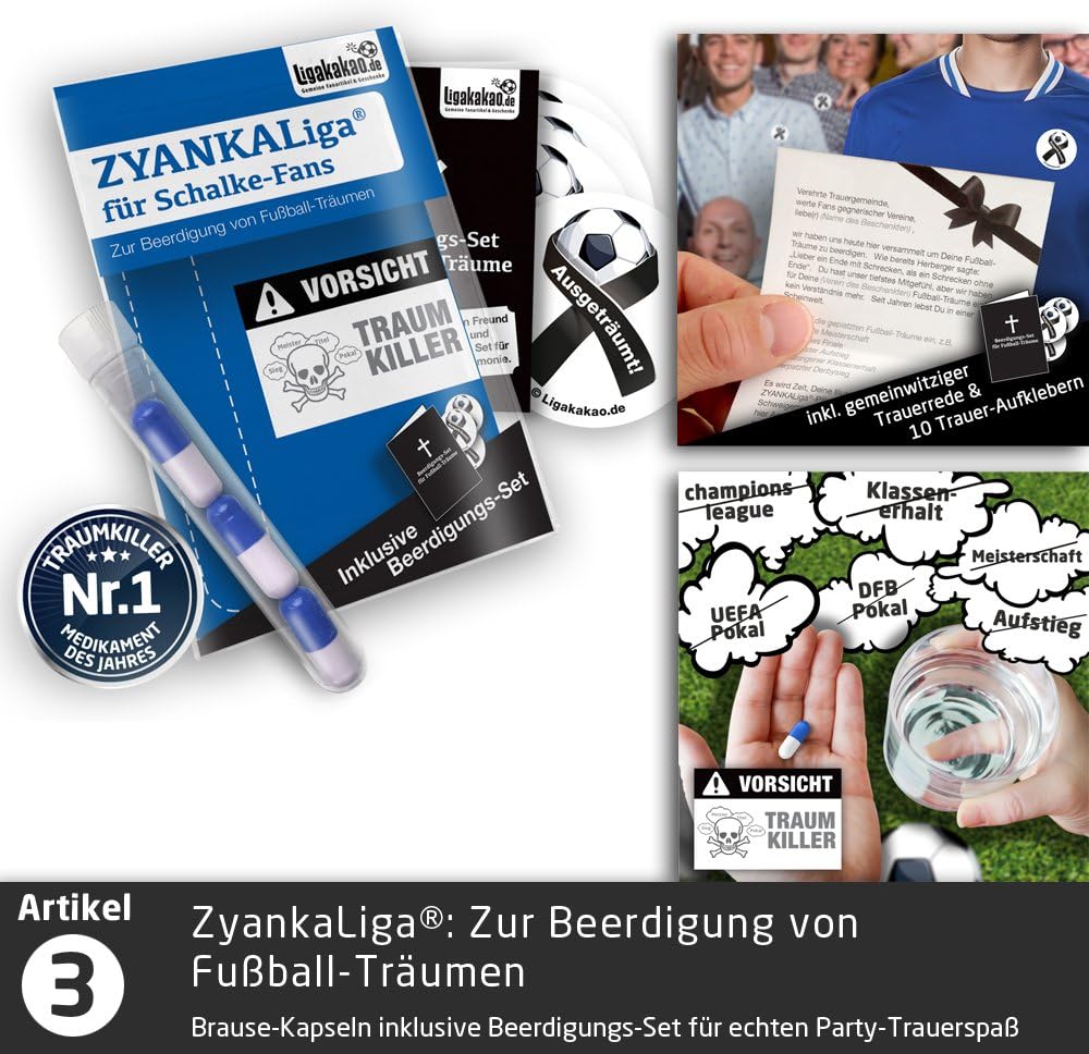 Beruhigungs-Zäpfchen® für Schalke-Fans | Lakritz-Zäpfchen für Schalke-Fans zur Einnahme bei Niederla