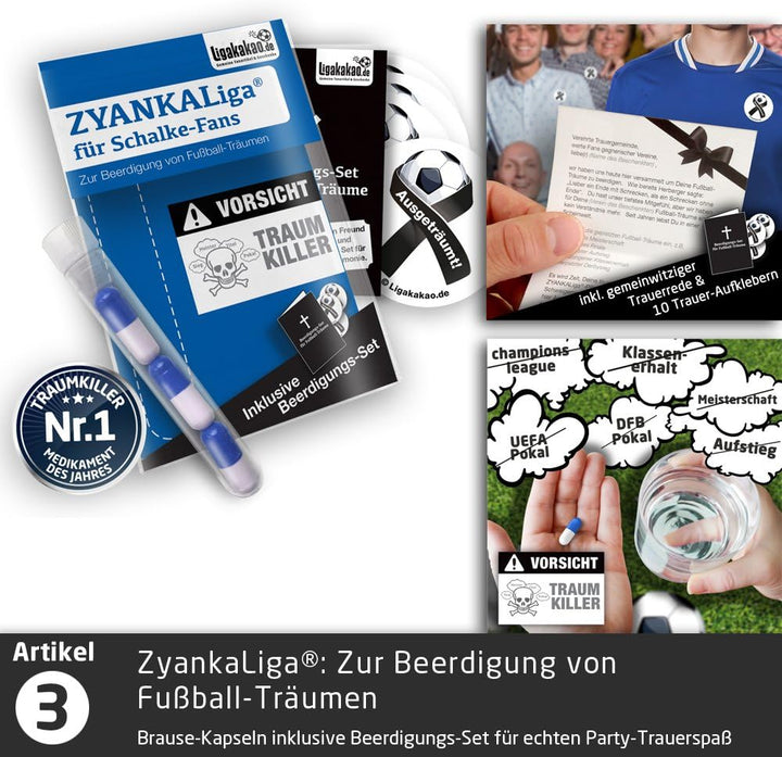 Beruhigungs-Zäpfchen® für Schalke-Fans | Lakritz-Zäpfchen für Schalke-Fans zur Einnahme bei Niederla